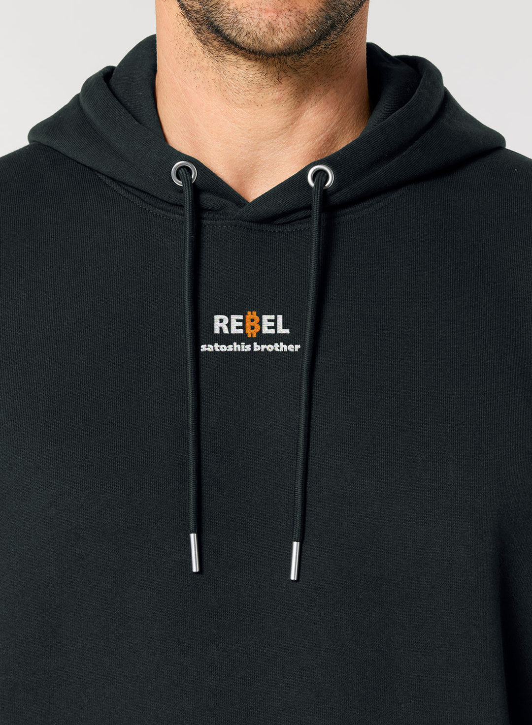 Bitcoin Rebel Embroidered - Organic Unisex Bitcoin Hoodie