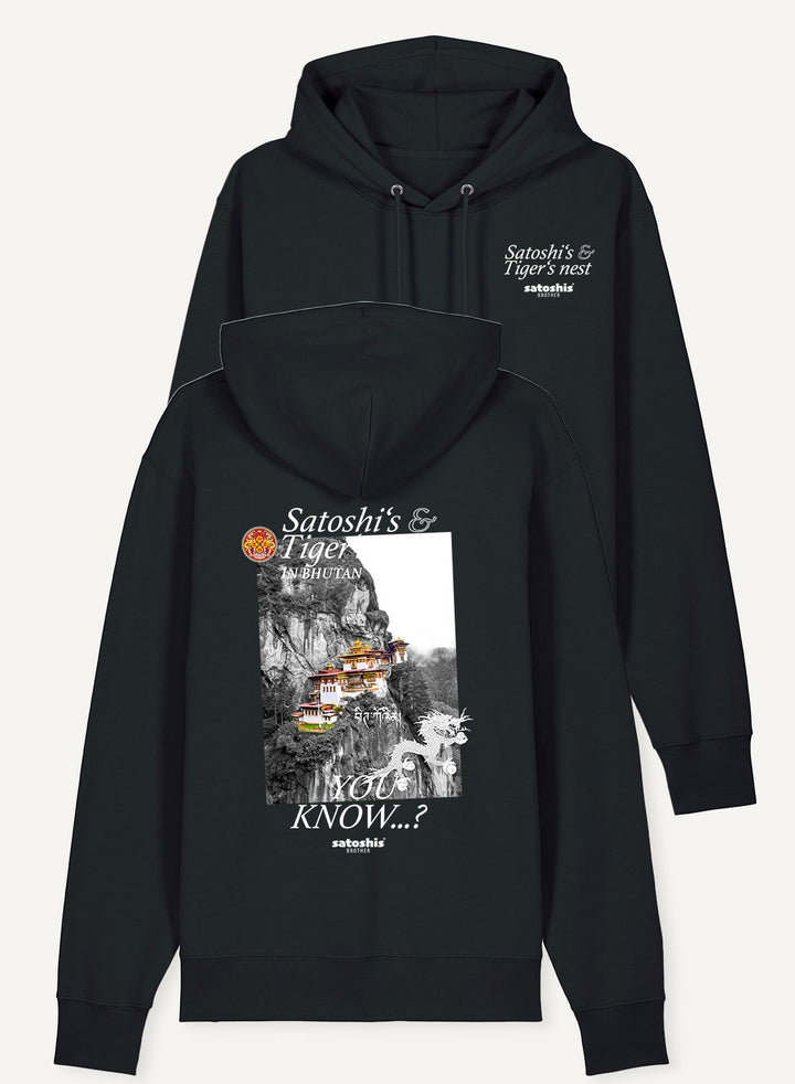 Satoshis and Tigers nest in Bhutan - Organic Unisex Bitcoin Hoodie