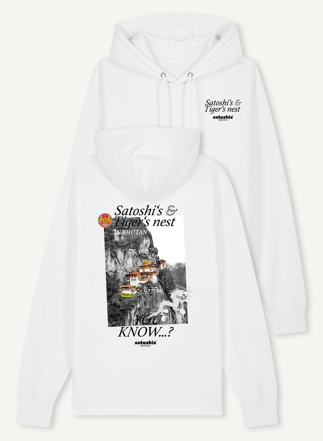 Satoshis and Tigers nest in Bhutan - Organic Unisex Bitcoin Hoodie