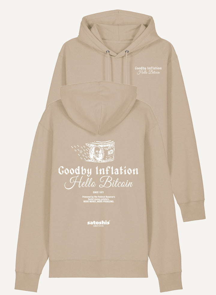 Goodby Inflation Hello Bitcoin - Organic Unisex Bitcoin Hoodie
