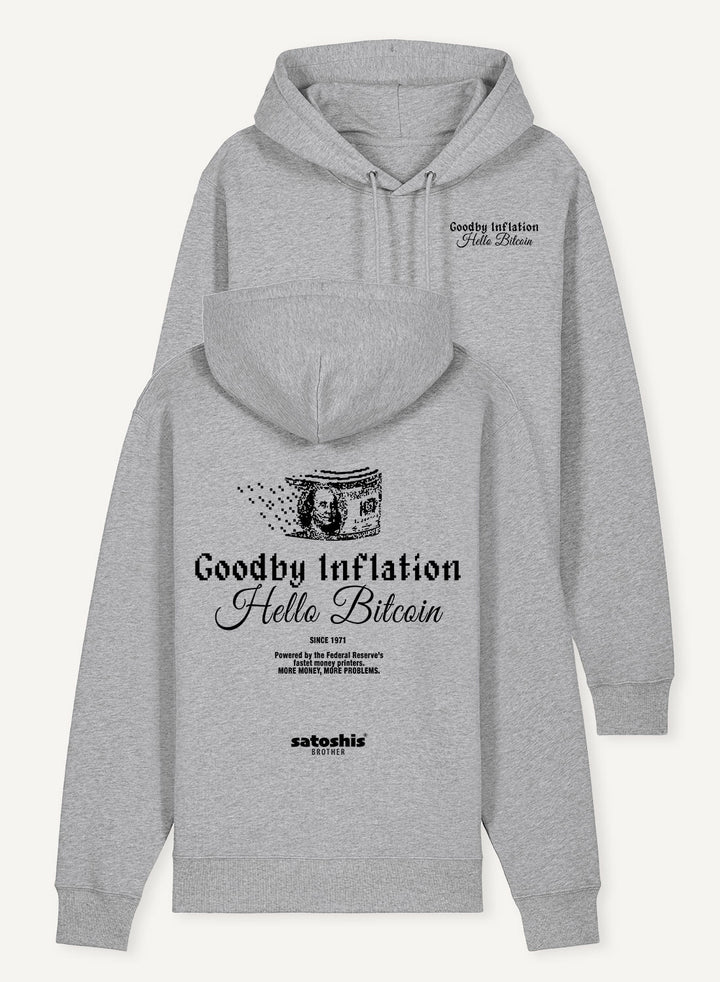 Goodby Inflation Hello Bitcoin - Organic Unisex Bitcoin Hoodie