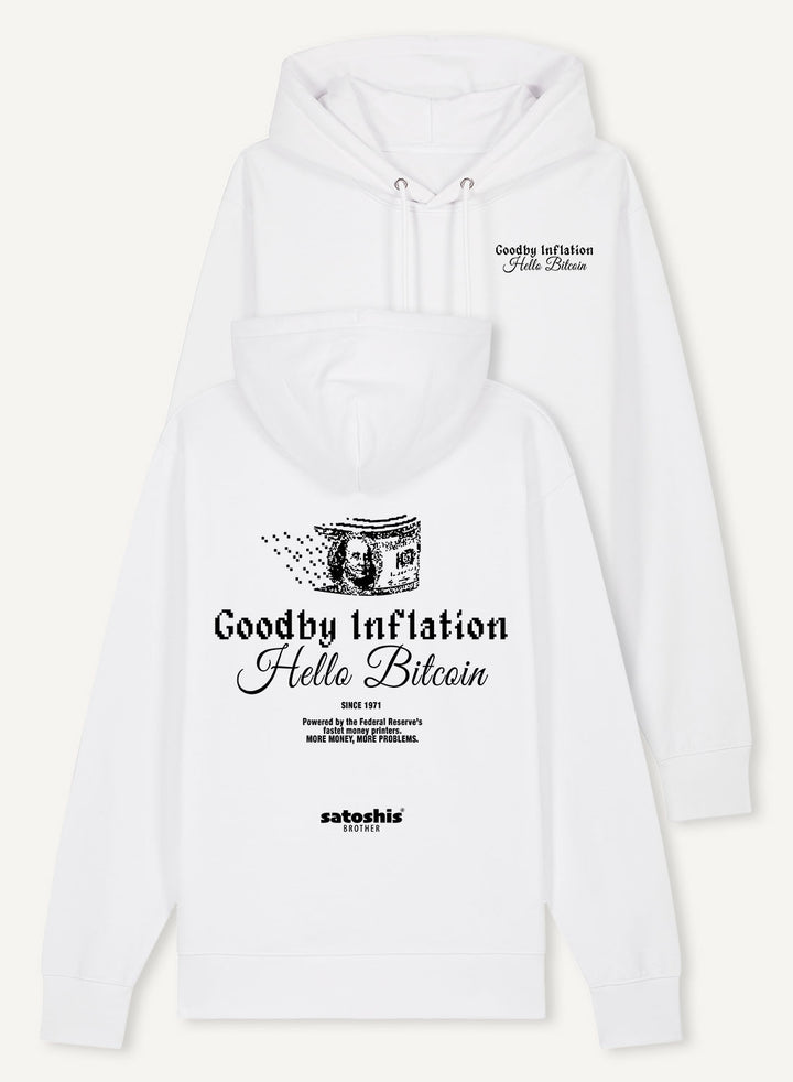 Goodby Inflation Hello Bitcoin - Organic Unisex Bitcoin Hoodie