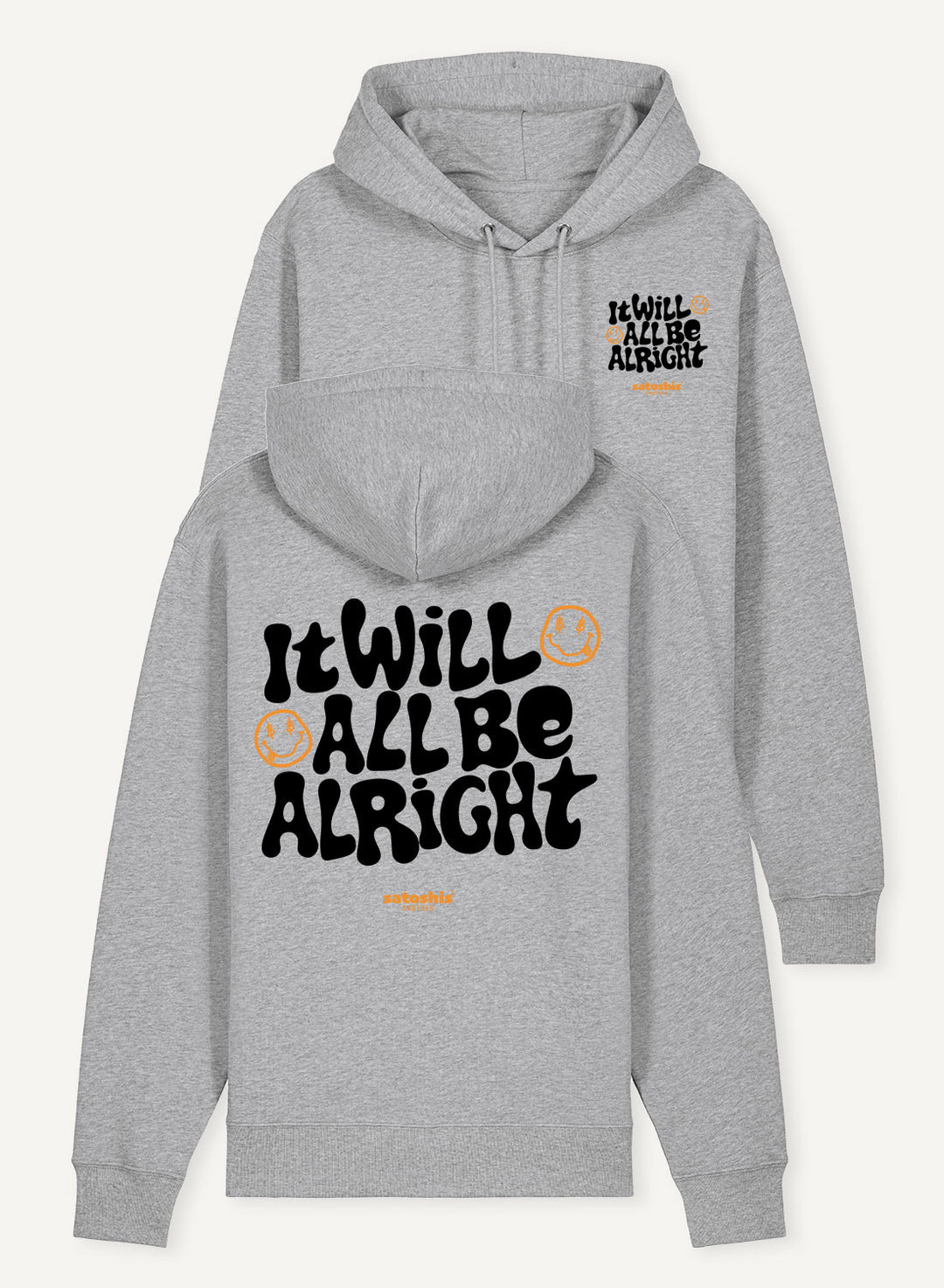 It will all be alright with Bitcoin - Organic Unisex Bitcoin Hoodie