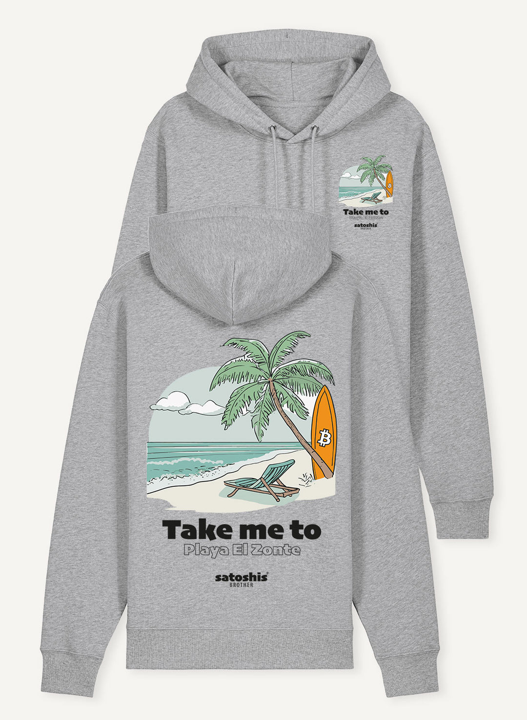 Take me to Playa El Zonte - Organic Unisex Bitcoin Hoodie
