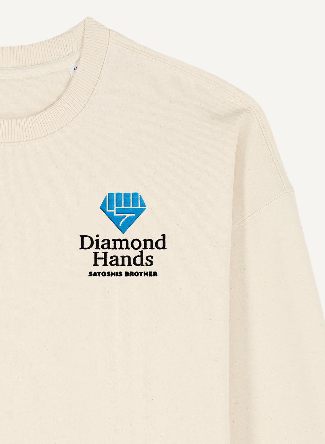 Diamond Hands Embroidered - Organic Oversize Unisex Bitcoin Sweatshirt