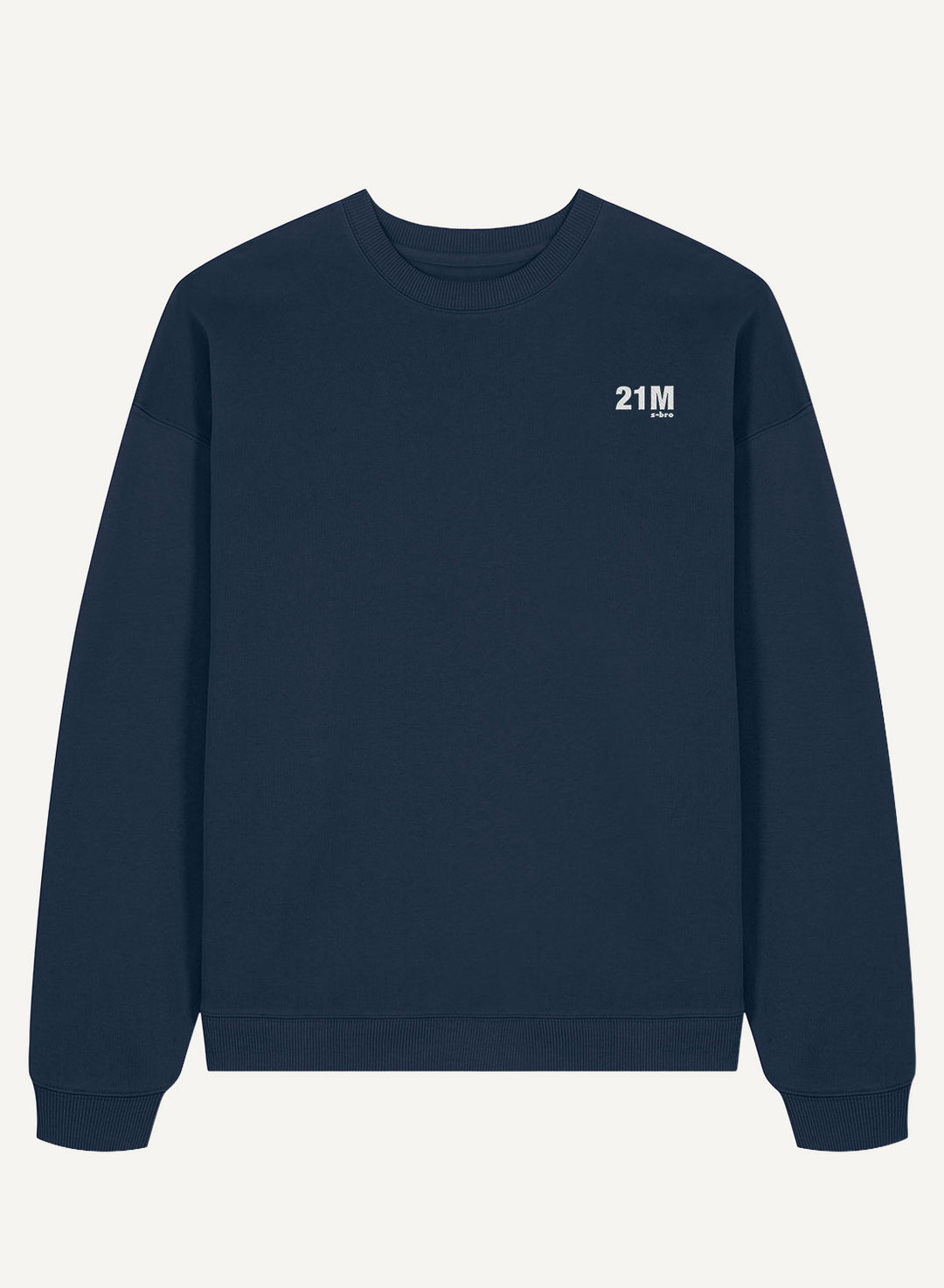 21M Embroidered - Organic Oversized Unisex Bitcoin Sweatshirt