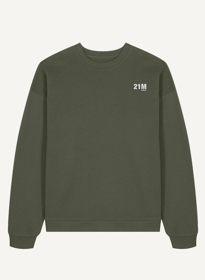 21M Embroidered - Organic Oversized Unisex Bitcoin Sweatshirt