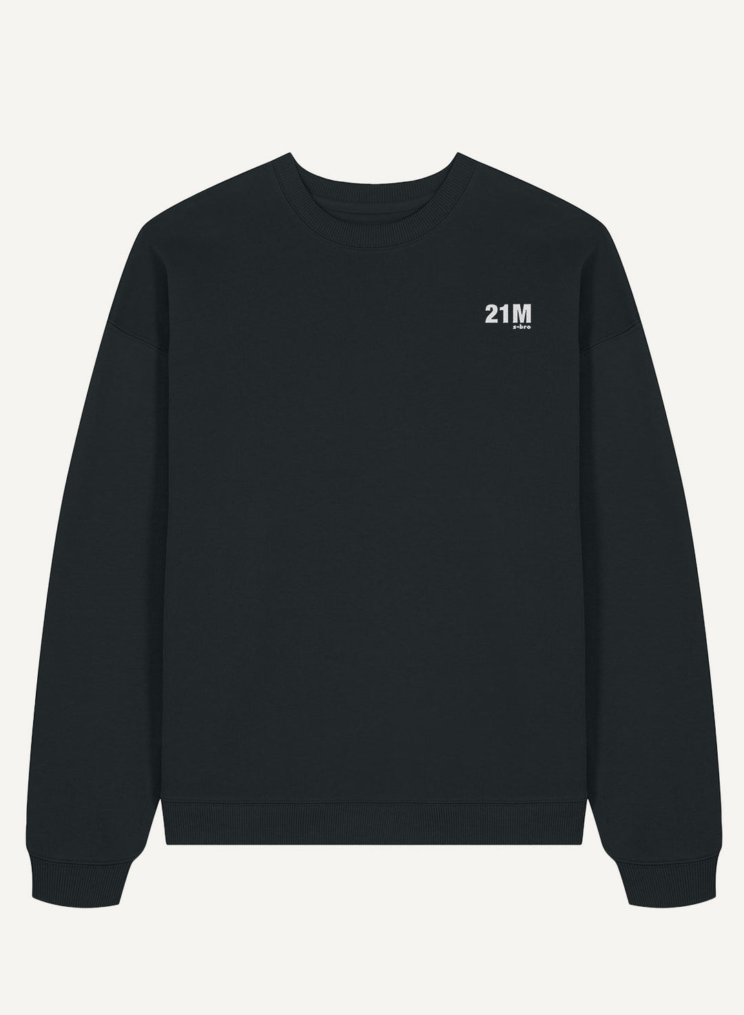 21M Embroidered - Organic Oversized Unisex Bitcoin Sweatshirt