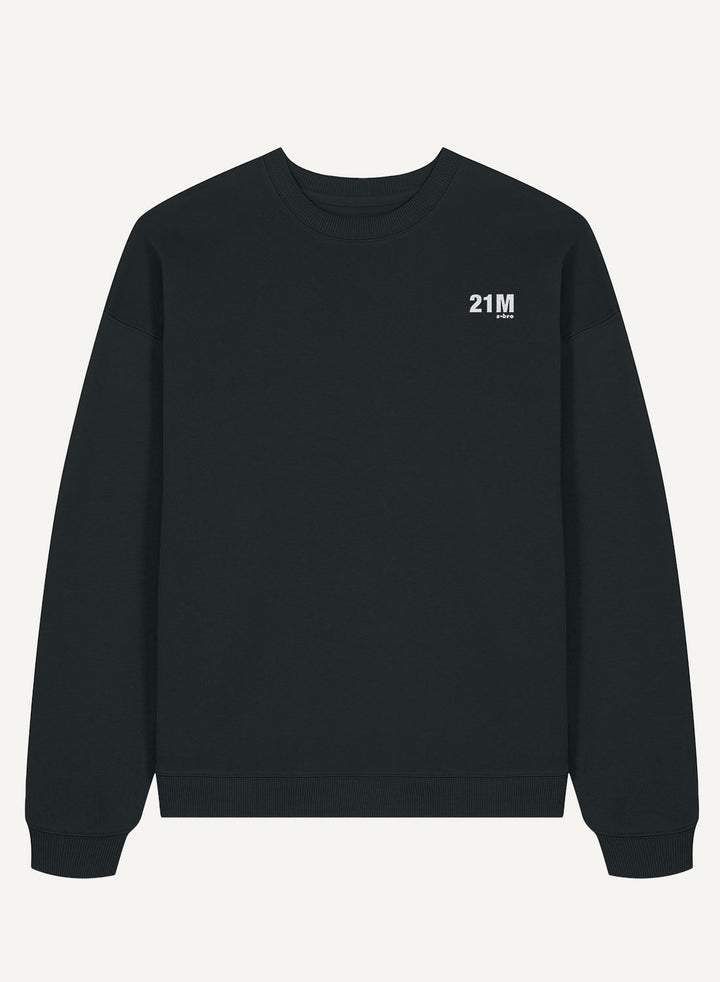 21M Embroidered - Organic Oversized Unisex Bitcoin Sweatshirt