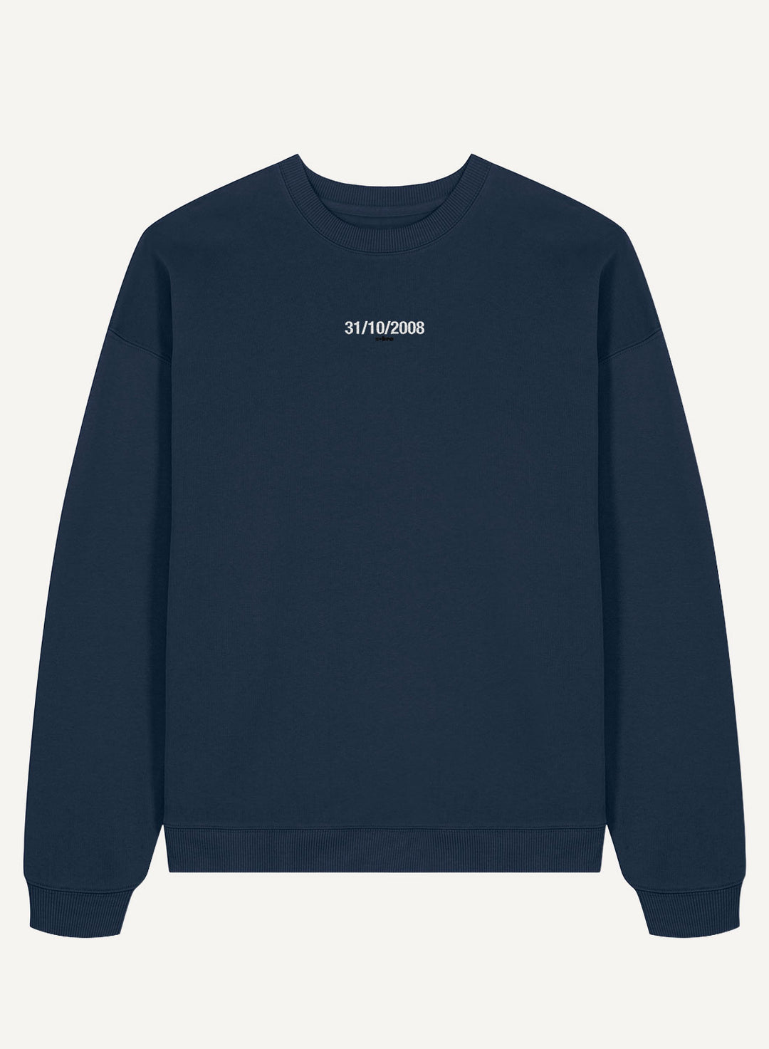 31/10/2008 Embroidered - Organic Oversized Unisex Bitcoin Sweatshirt