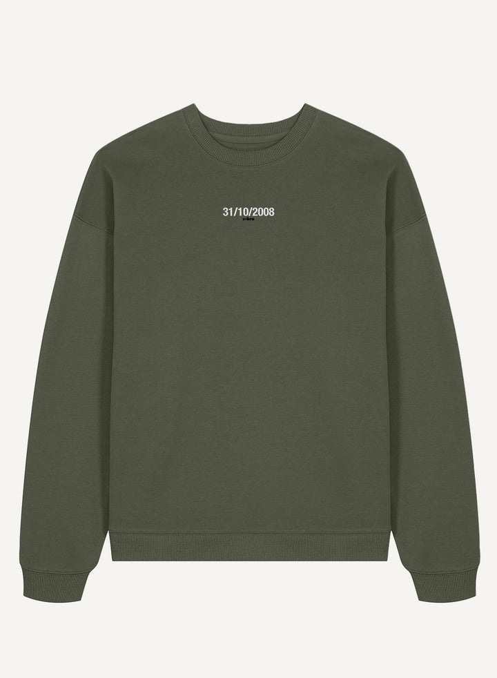 31/10/2008 Embroidered - Organic Oversized Unisex Bitcoin Sweatshirt