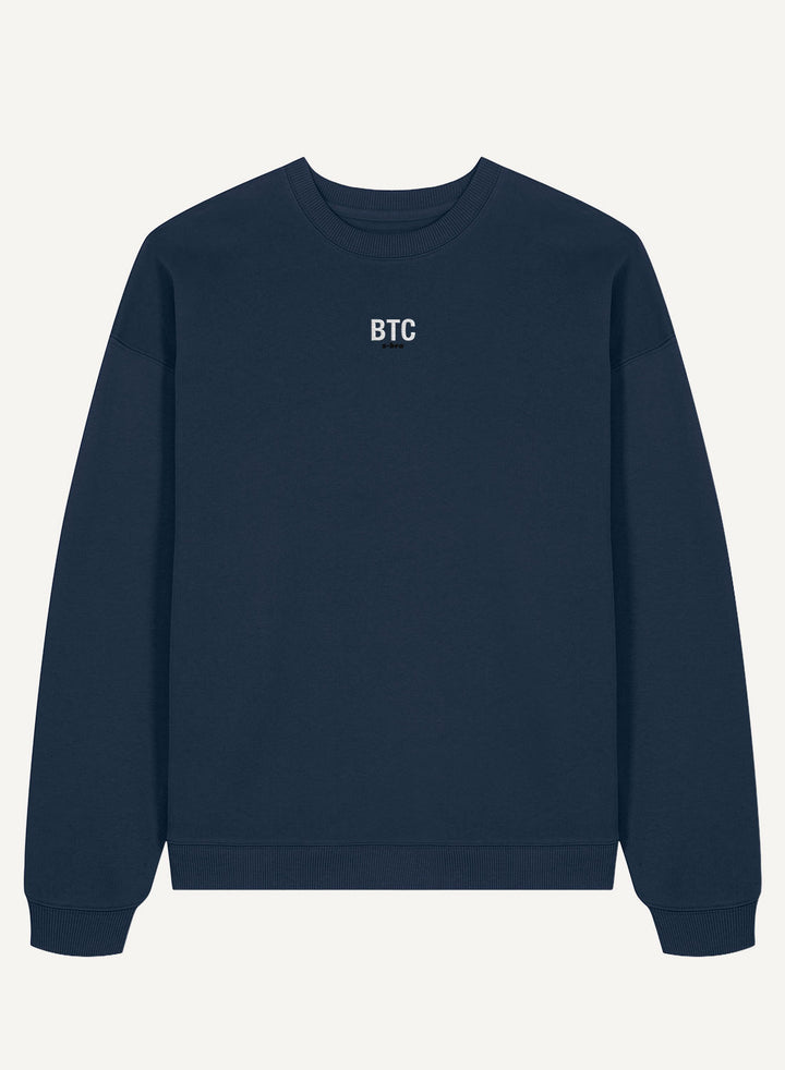 BTC Embroidered - Organic Oversize Unisex Bitcoin Sweatshirt