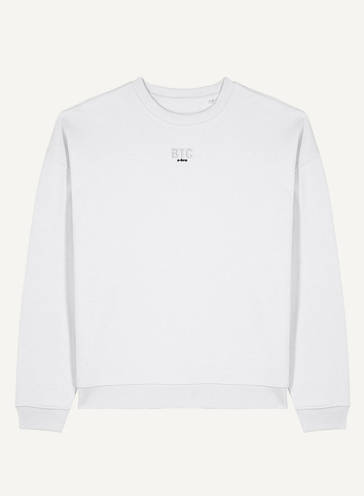 BTC Embroidered - Organic Oversize Unisex Bitcoin Sweatshirt
