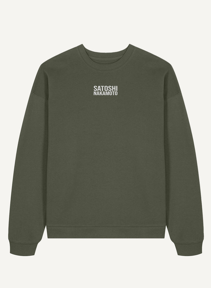 Satoshis Nakamoto Embroidered - Organic Oversize Unisex Bitcoin Sweatshirt