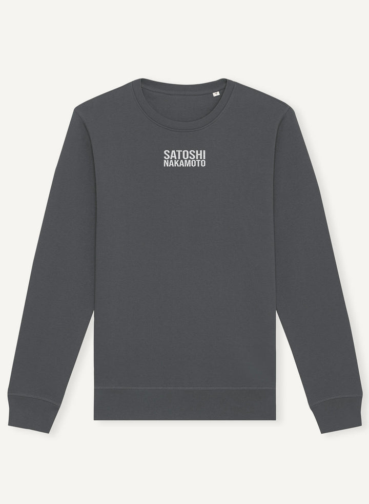 Satoshis Nakamoto Embroidered - Organic Unisex Bitcoin Sweatshirt