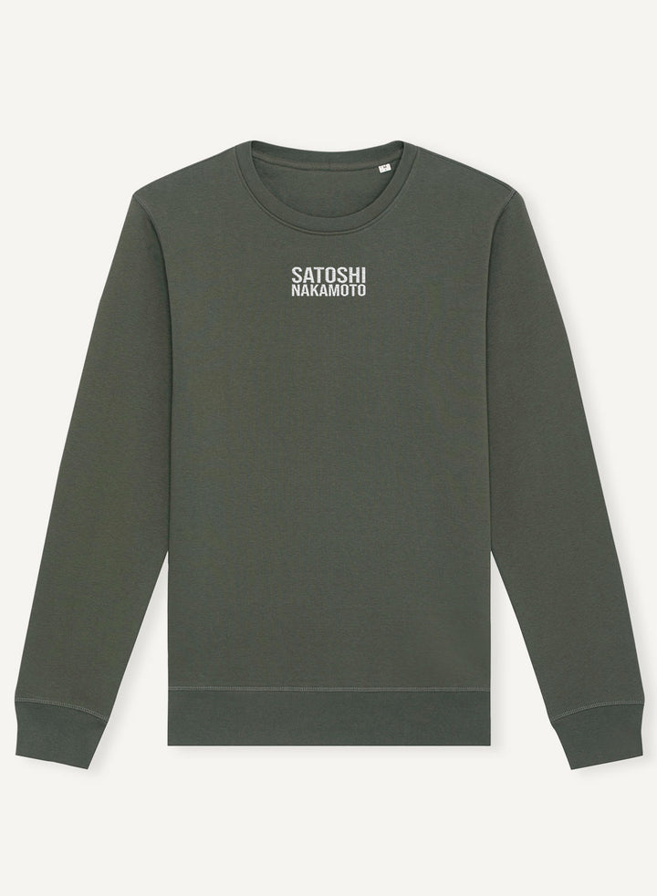 Satoshis Nakamoto Embroidered - Organic Unisex Bitcoin Sweatshirt