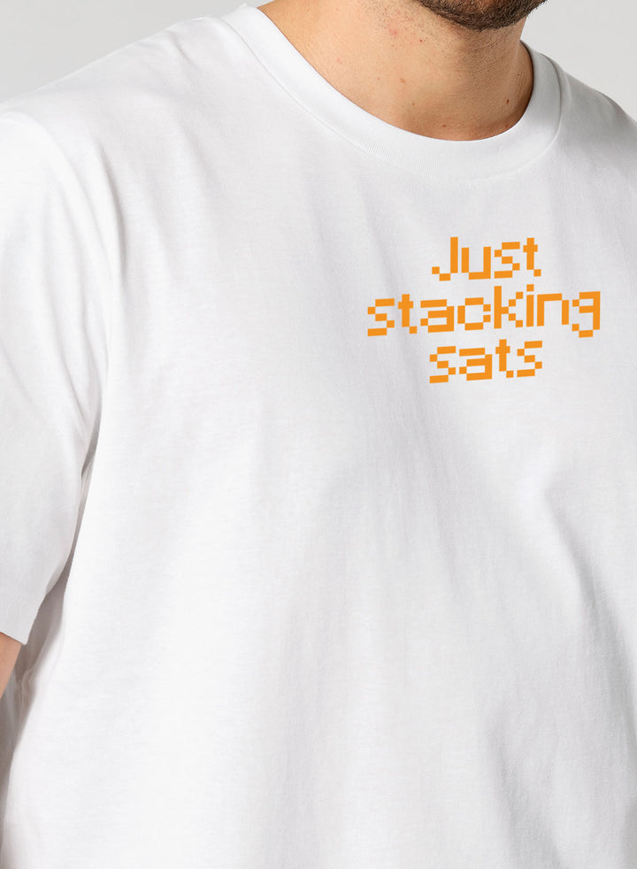 Just stacking sats - Organic Unisex Bitcoin T-Shirt