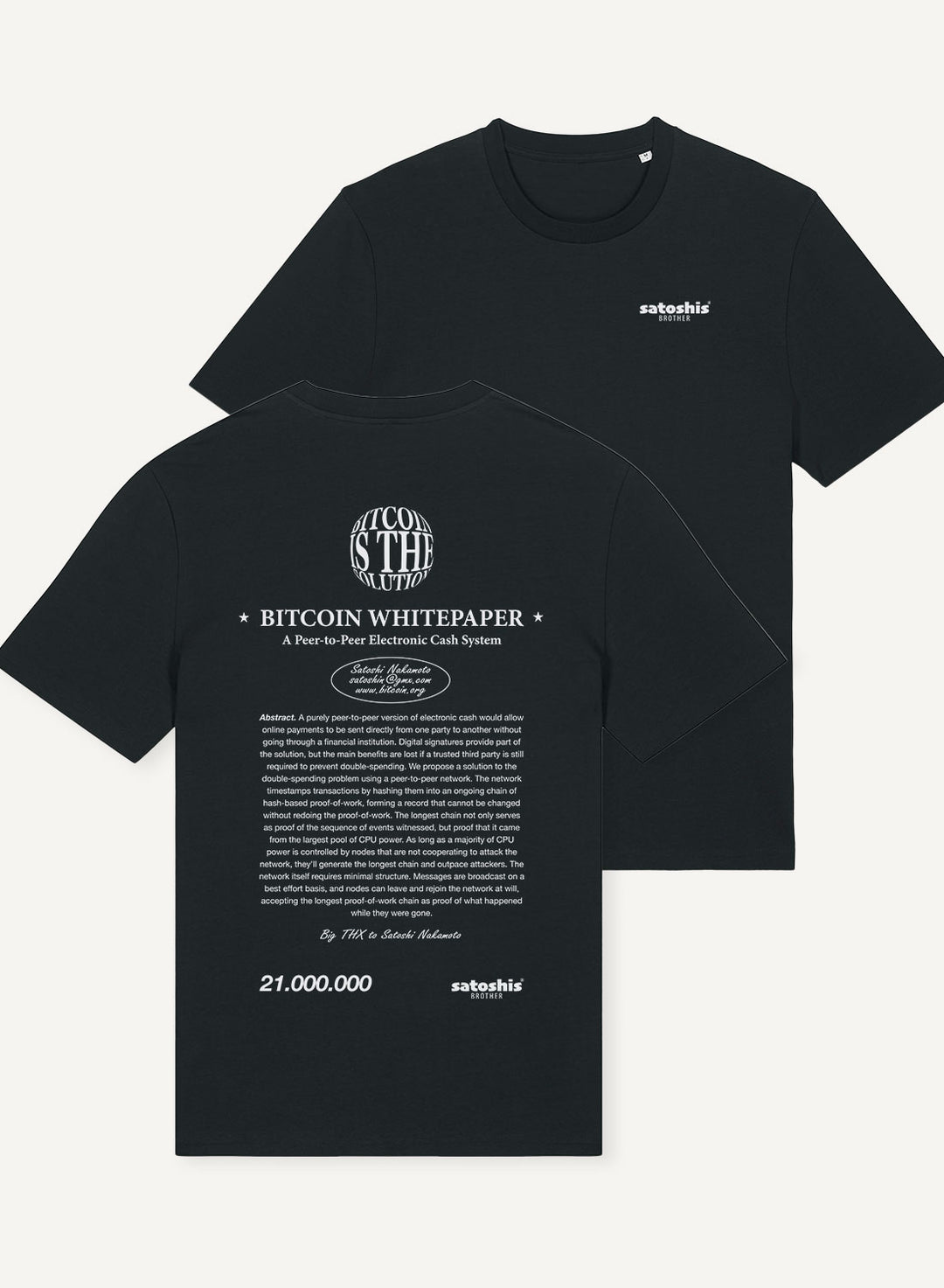 Bitcoin Whitepaper - Organic Unisex Bitcoin T-Shirt