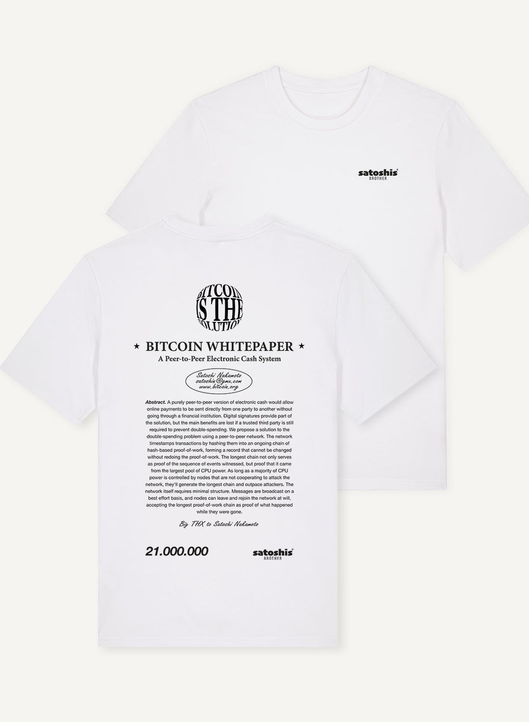 Bitcoin Whitepaper - Organic Unisex Bitcoin T-Shirt