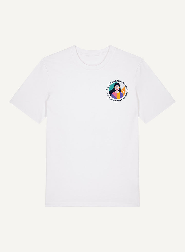 It's going up forever Laura - Organic Unisex Bitcoin T-Shirt