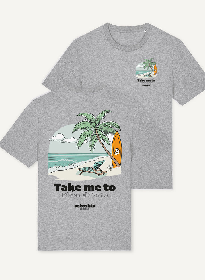 Take me to Playa El Zonte - Organic Unisex Bitcoin T-Shirt