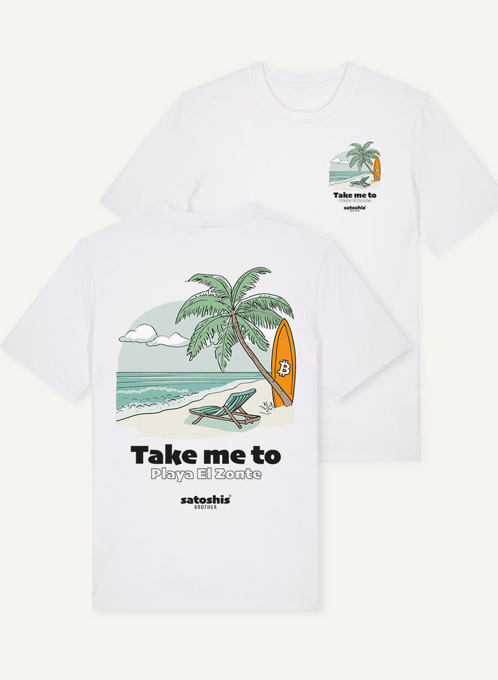 Take me to Playa El Zonte - Organic Unisex Bitcoin T-Shirt
