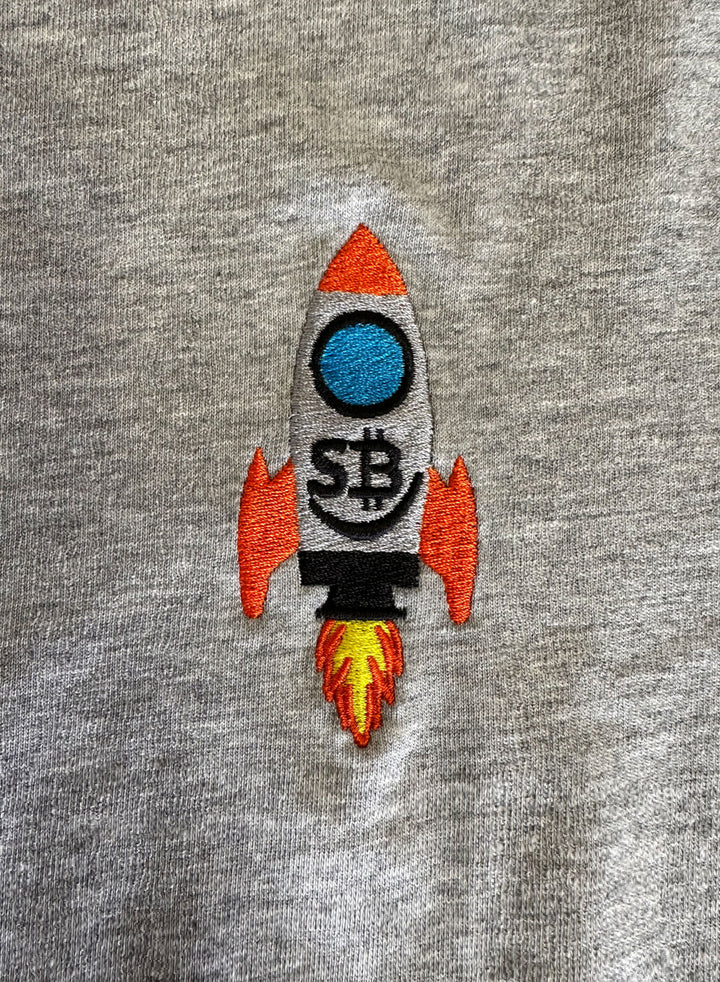 To the Moon Embroidered - Organic Unisex Bitcoin T-Shirt